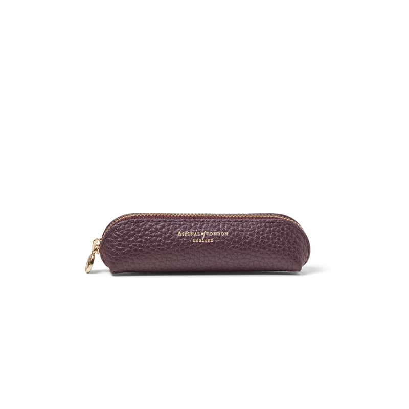 Aspinal of London Baby Pen Case in Fig Pebble