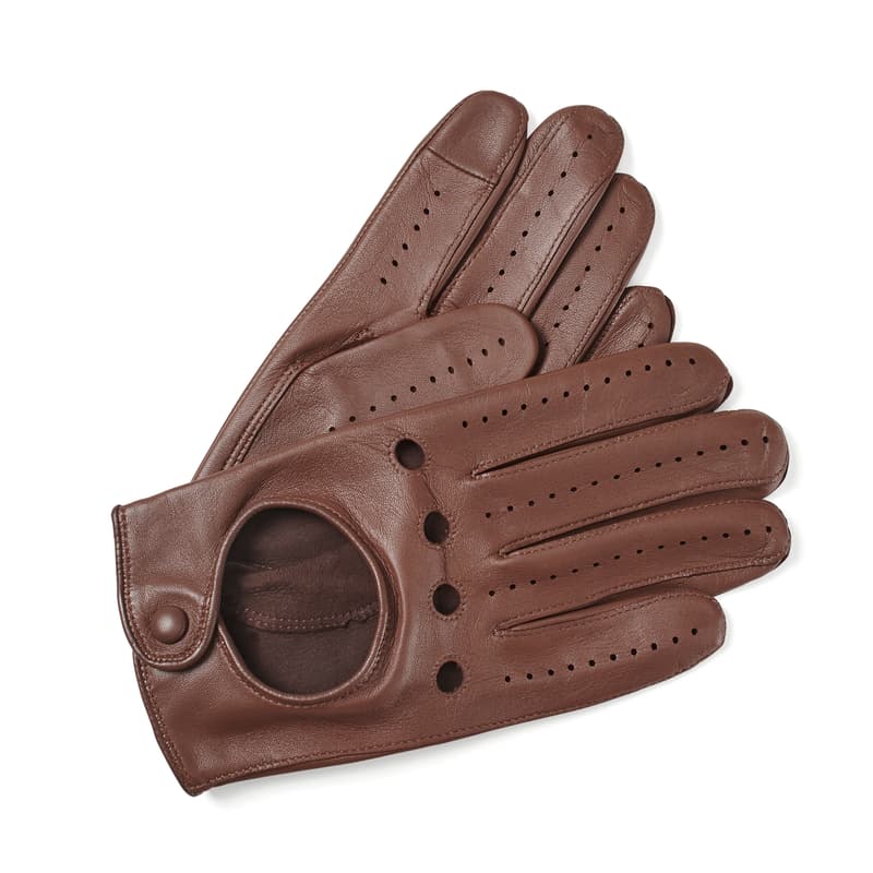 Aspinal of London Men's Driving Gloves in Saddle Tan Nappa