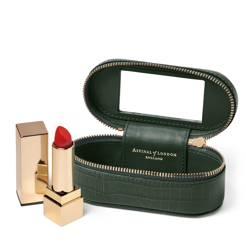 Aspinal of London Handbag Tidy All in Deep Shine Evergreen Small Croc Aspinal of London Handbag Tidy All in Deep Shine Evergreen Small Croc