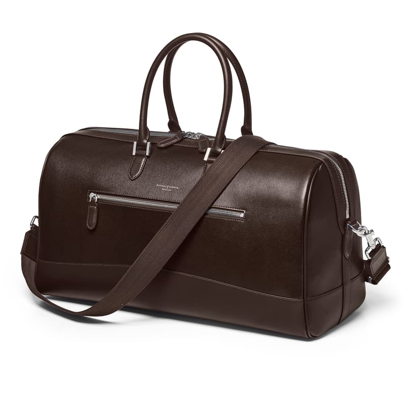 Aspinal of London City Holdall in Dark Brown Saffiano Aspinal of London City Holdall in Dark Brown Saffiano