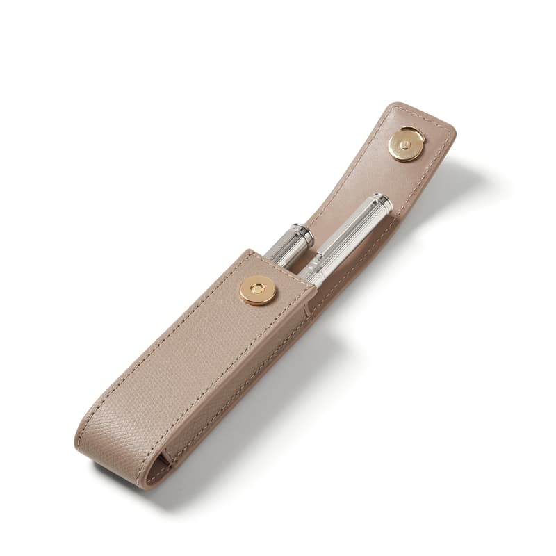 Aspinal of London Duo Pen Case in Moleskin Soft Saffiano