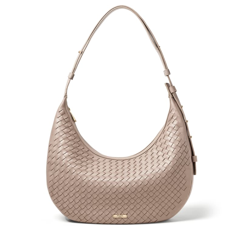 Aspinal of London Hudson Crescent in Moleskin Woven Leather