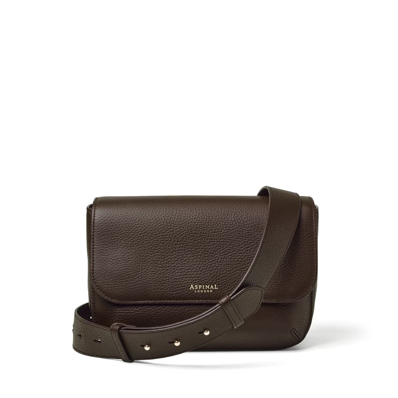 Aspinal of London Ella Grande Crossbody in Chocolate Pebble