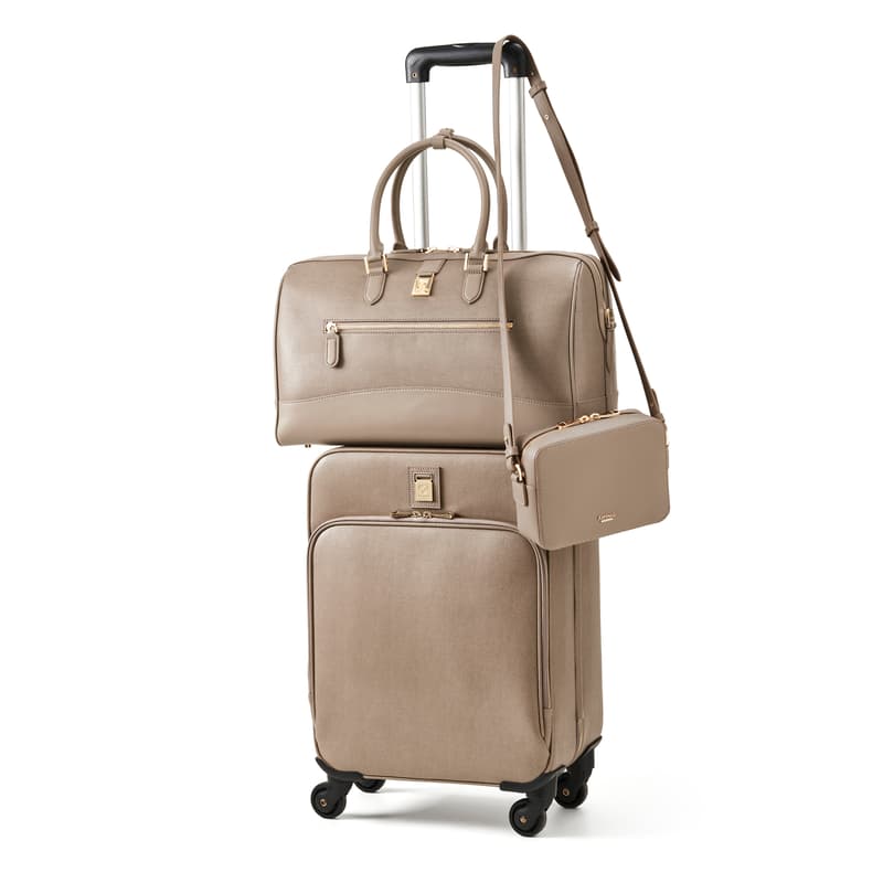 Aspinal of London Women's 3 Piece Flight Collection: Cabin Case, Flight Bag & Crossbody Bag in Moleskin