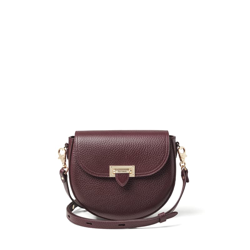 Aspinal of London Portobello Crossbody in Burgundy Pebble