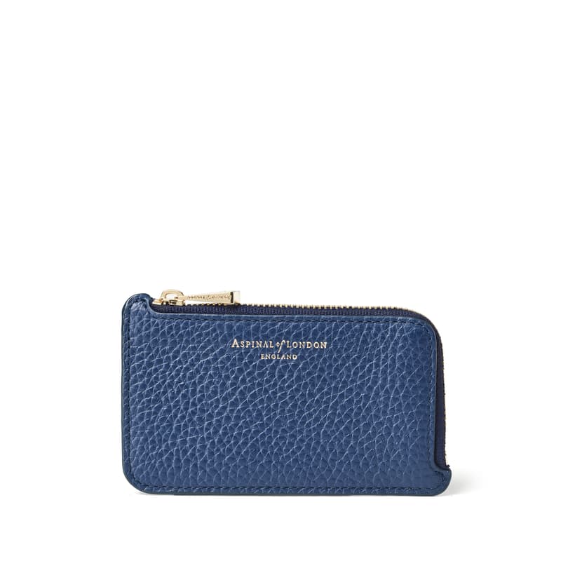 Aspinal Of London Zipped Coin & Card Holder In Blue