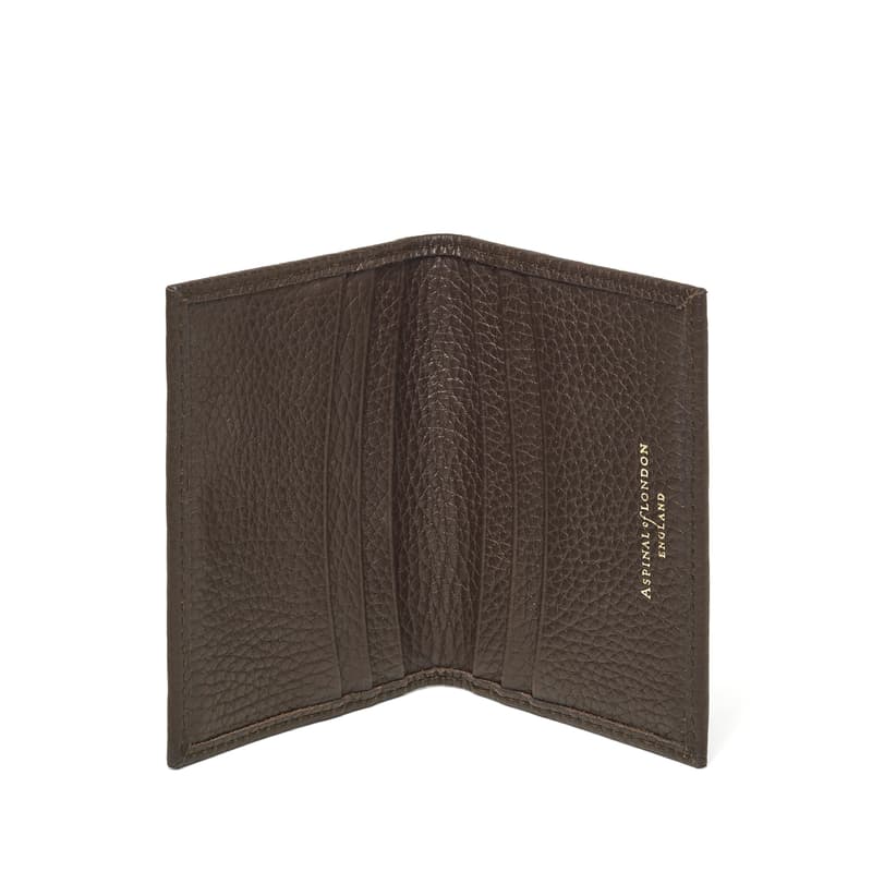 Aspinal Of London Double Fold Credit Card Holder In Brown