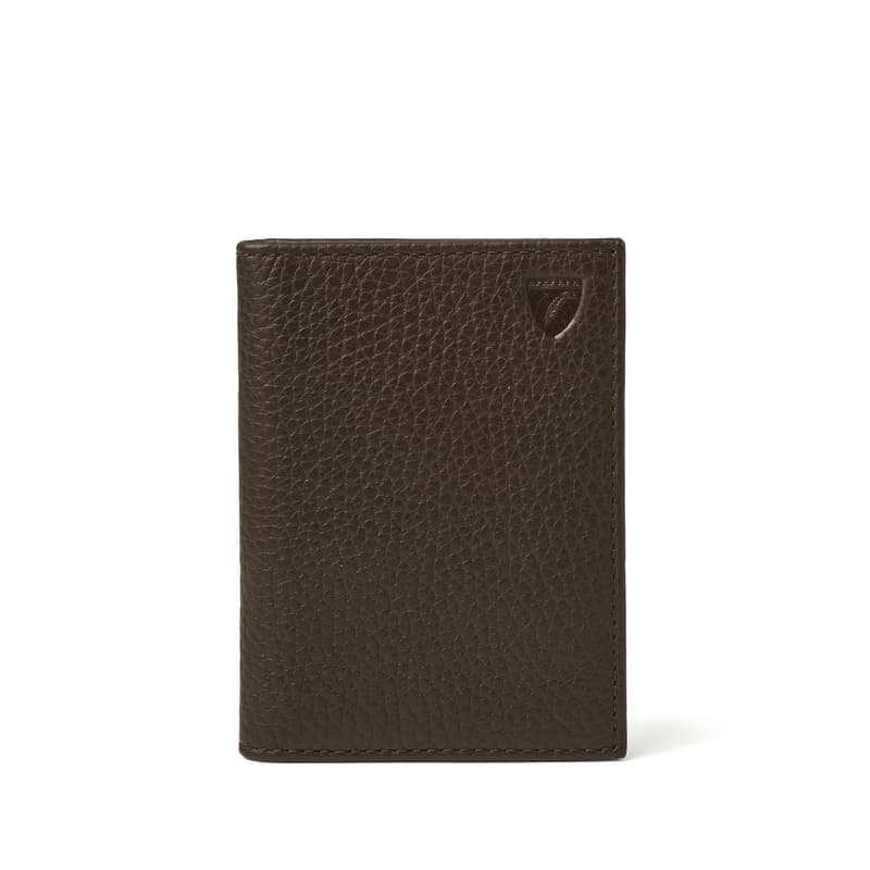 Aspinal Of London Double Fold Credit Card Holder In Brown
