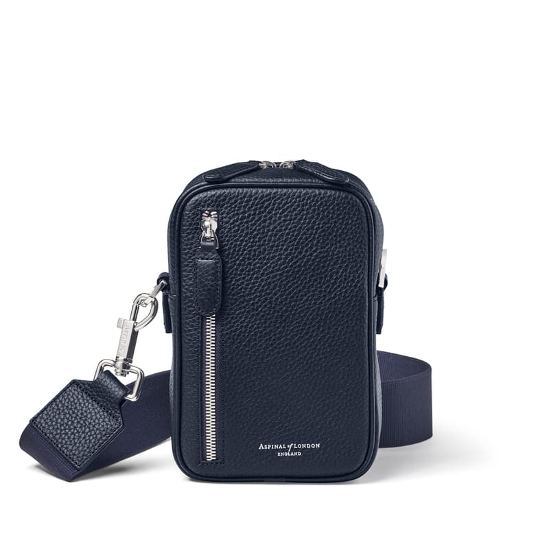 Aspinal of London Reporter North South in Navy Pebble