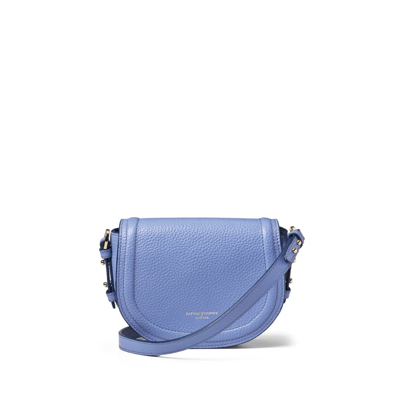 Aspinal of London Small Stella Satchel Crossbody in Capri Blue Pebble