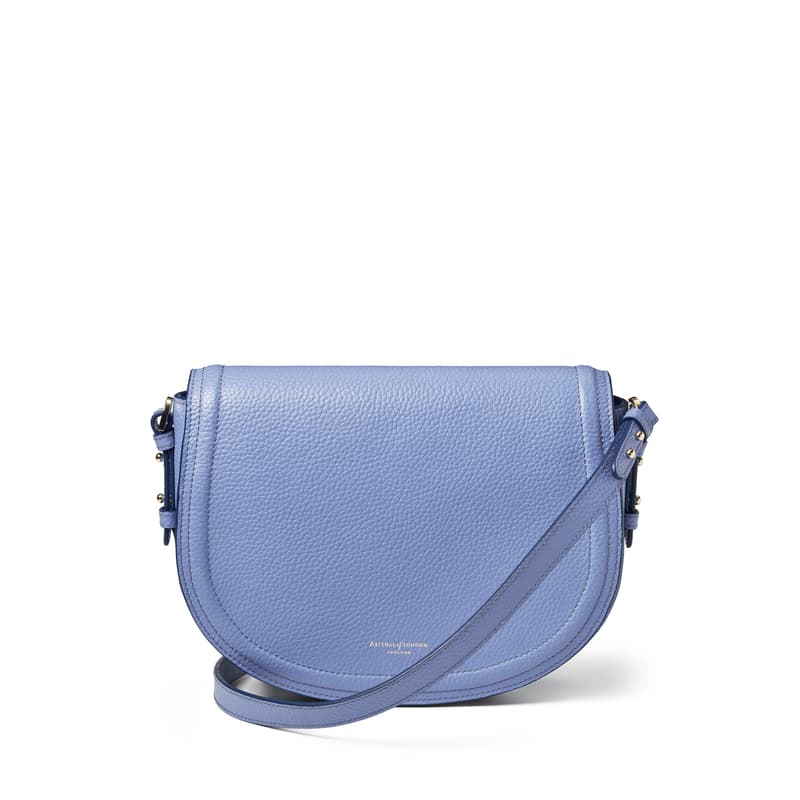 Aspinal of London Stella Satchel Crossbody in Capri Blue Pebble