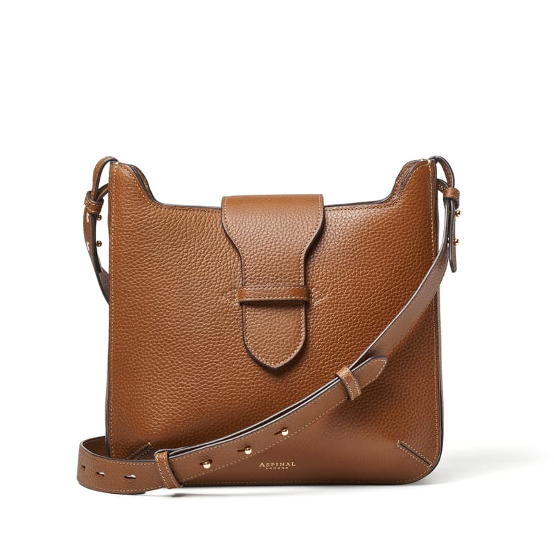 Aspinal of London Ella Hobo in Tan Pebble