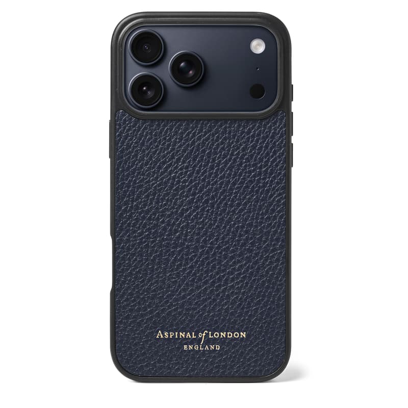 Aspinal of London iPhone 17 Pro Max Case in Navy Pebble