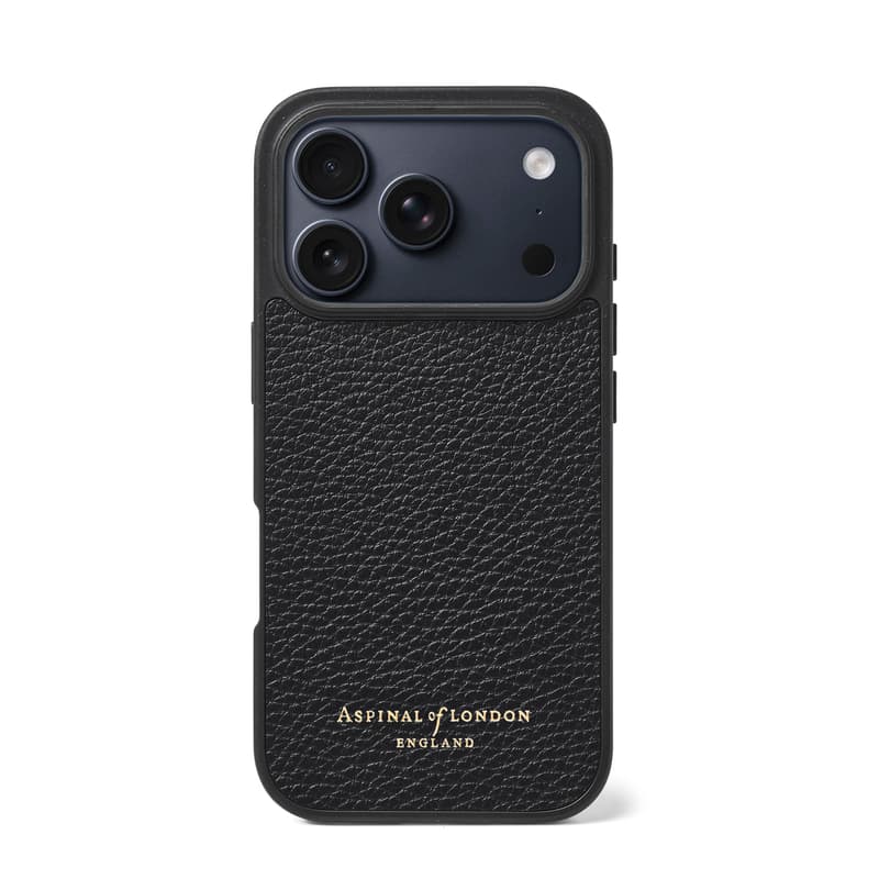 Aspinal of London iPhone 17 Pro Case in Black Pebble Aspinal of London iPhone 17 Pro Case in Black Pebble