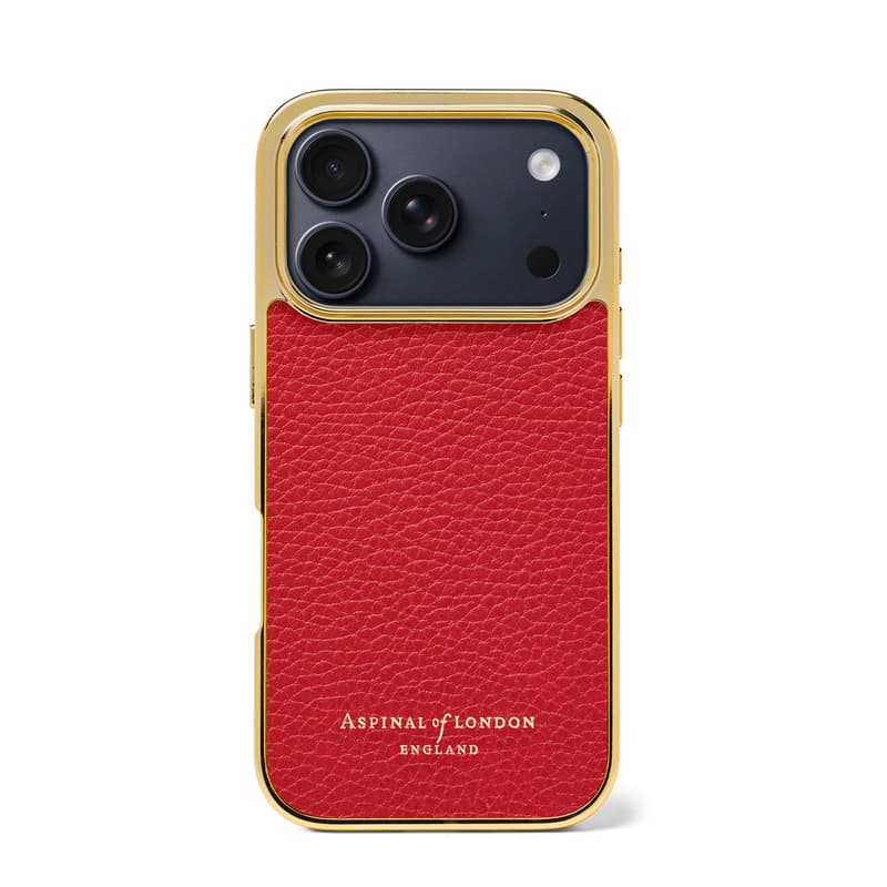 Aspinal of London iPhone 17 Pro Case in Cardinal Red Pebble