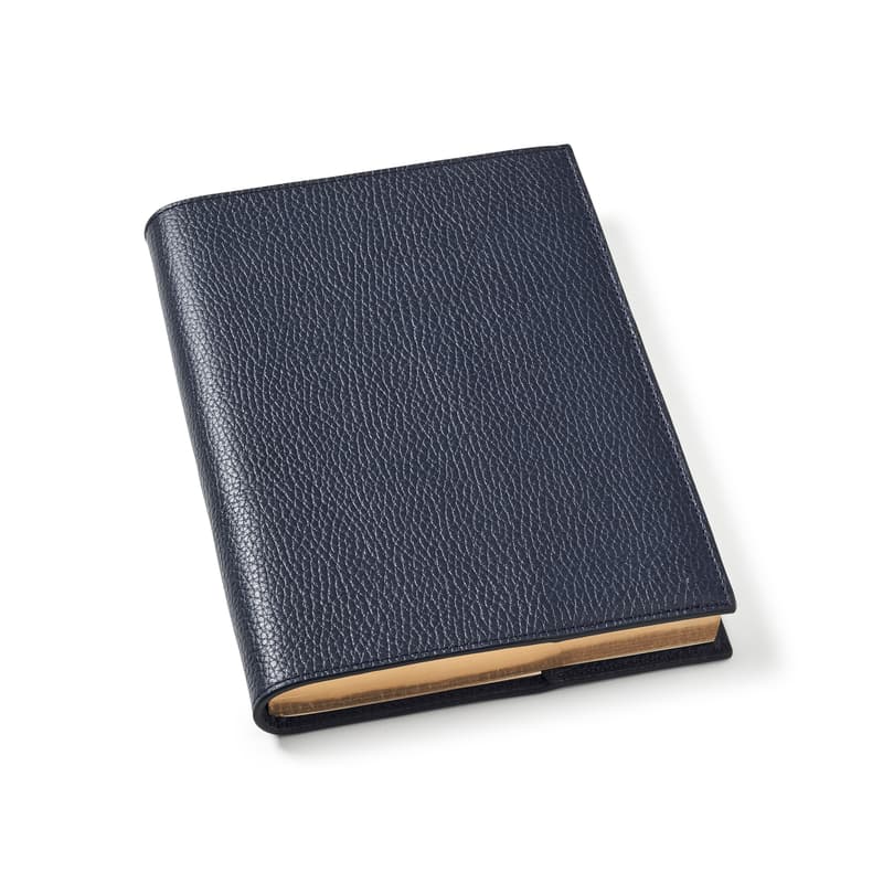 Aspinal of London A5 Refillable Luxury Journal in Navy Pebble