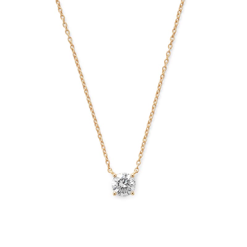 Aspinal of London Floating Solitaire Diamond Necklace in 14ct Gold