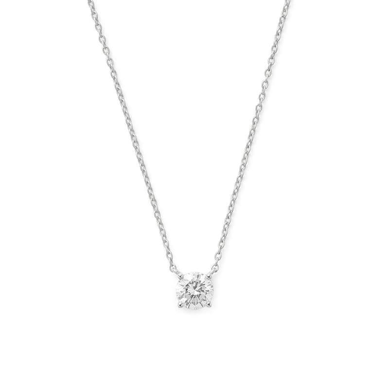 Aspinal of London Floating Solitaire Diamond Necklace in 14ct White Gold