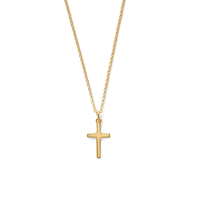 Aspinal of London Cross Pendant Necklace in 18ct Gold Vermeil