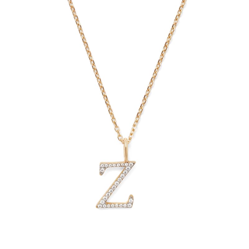 Aspinal of London Diamond Initial Necklace in 14ct Gold - Letter Z Aspinal of London Diamond Initial Necklace in 14ct Gold - Letter Z