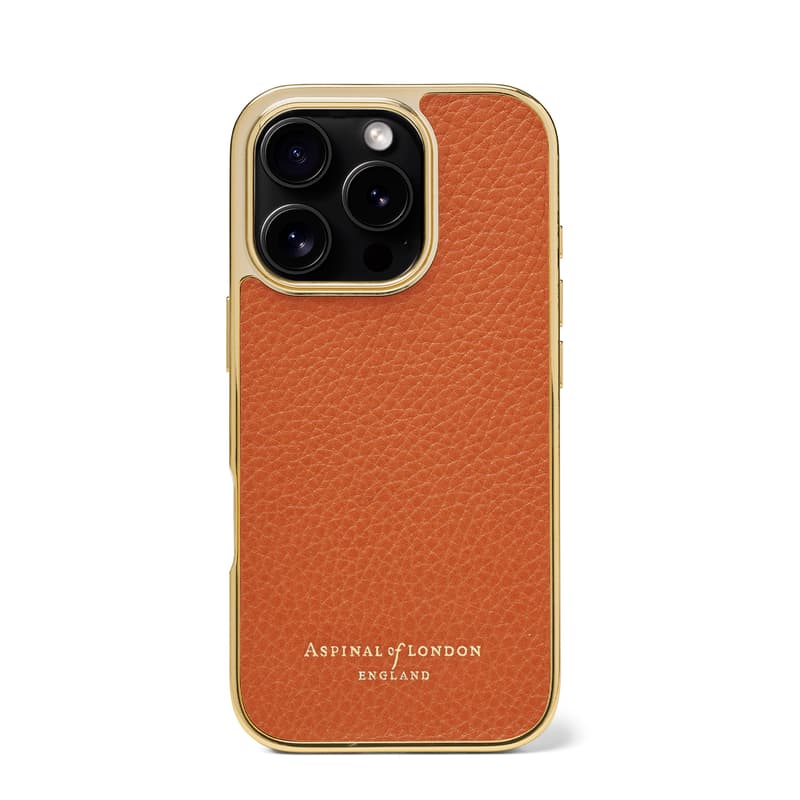 Aspinal of London iPhone 16 Pro Case in Marmalade Pebble