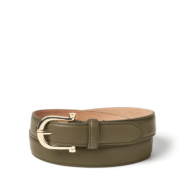 Aspinal of London Bella Women's Belt in Smooth Olive Aspinal of London Bella Women's Belt in Smooth Olive