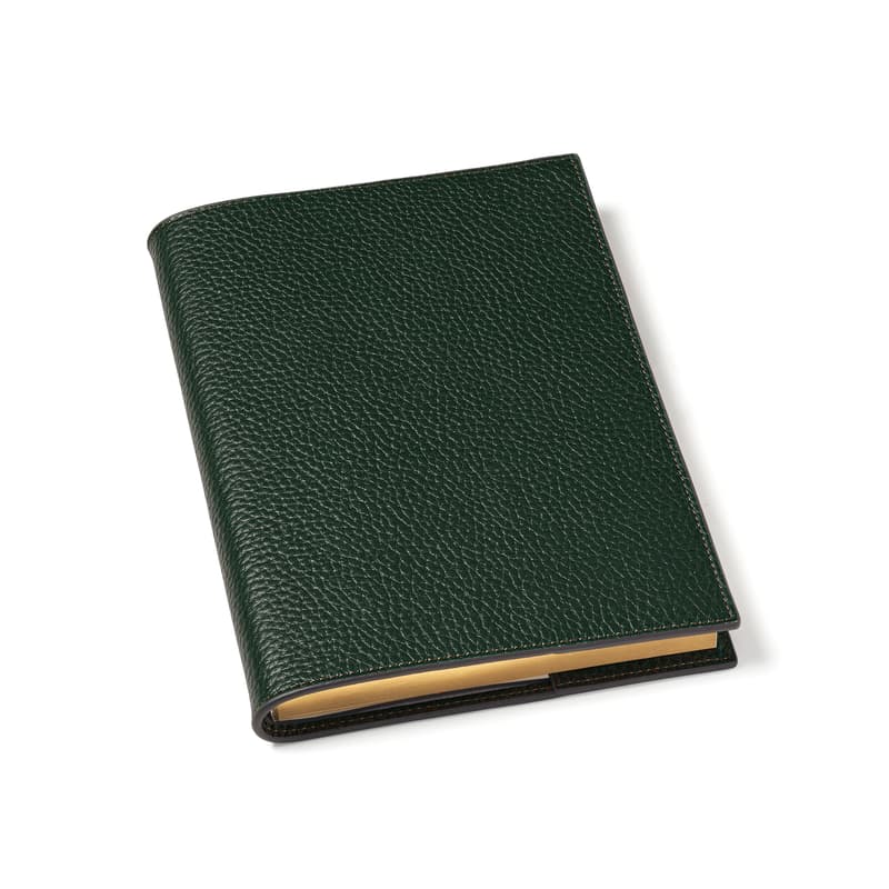 Aspinal of London A5 Refillable Luxury Journal in Alpine Green Pebble