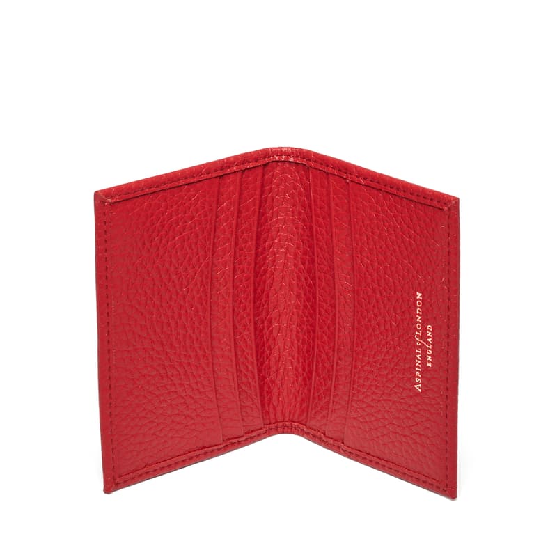 Aspinal Of London Double Fold Credit Card Holder In Red