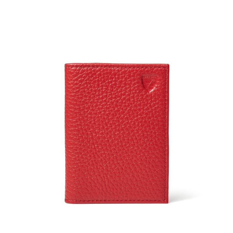 Aspinal Of London Double Fold Credit Card Holder In Red
