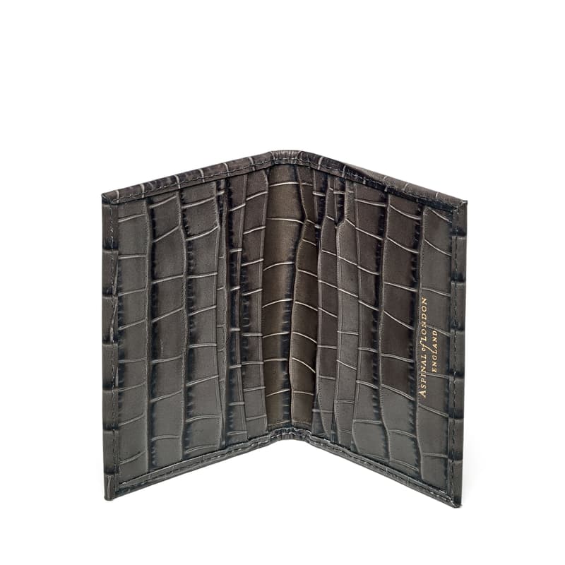 Aspinal Of London Double Fold Credit Card Holder In Brown