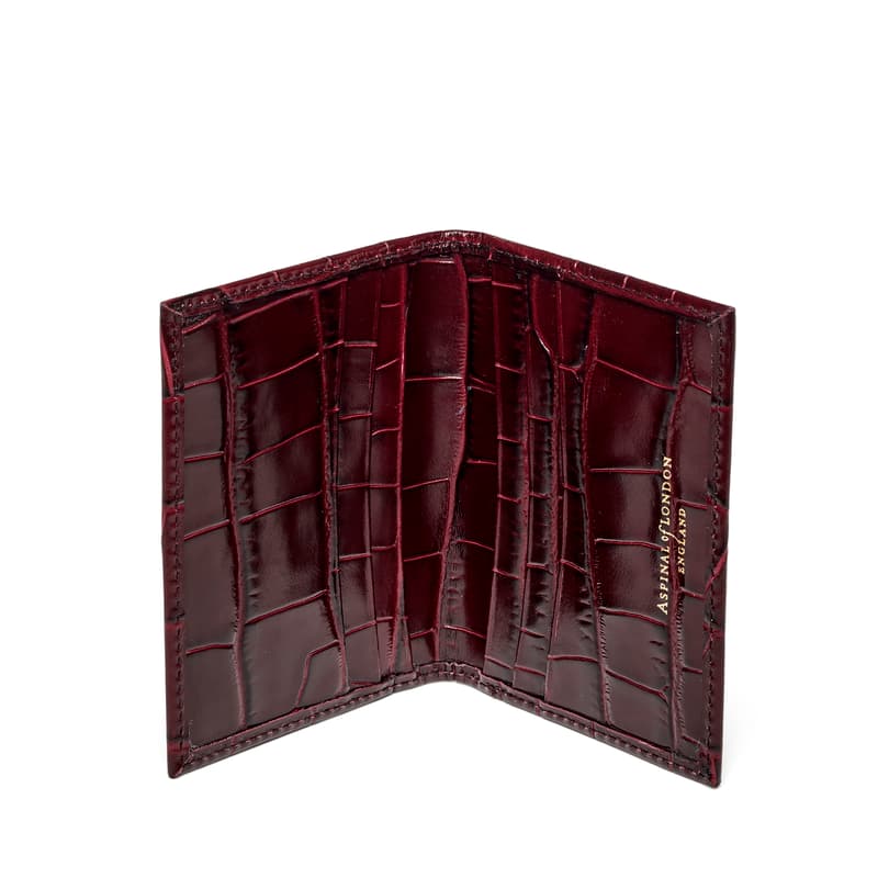 Aspinal Of London Double Fold Credit Card Holder In Red