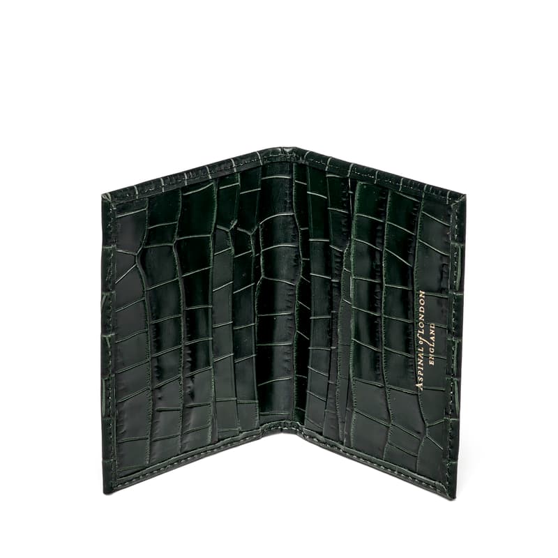 Aspinal Of London Double Fold Credit Card Holder In Green