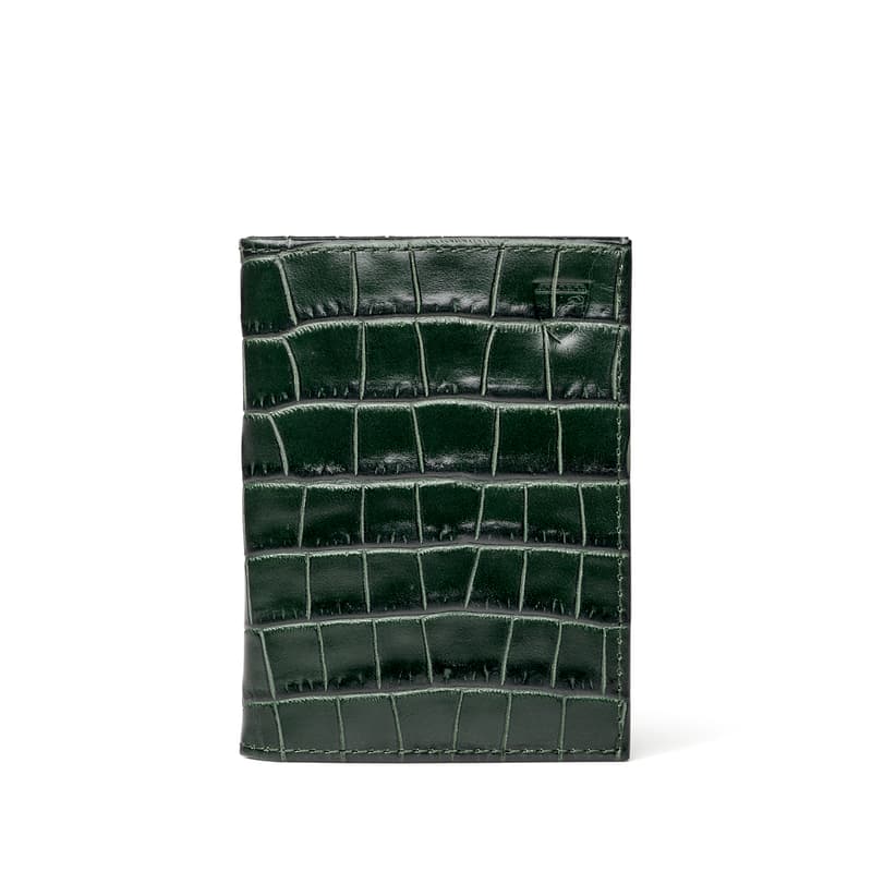 Aspinal Of London Double Fold Credit Card Holder In Green