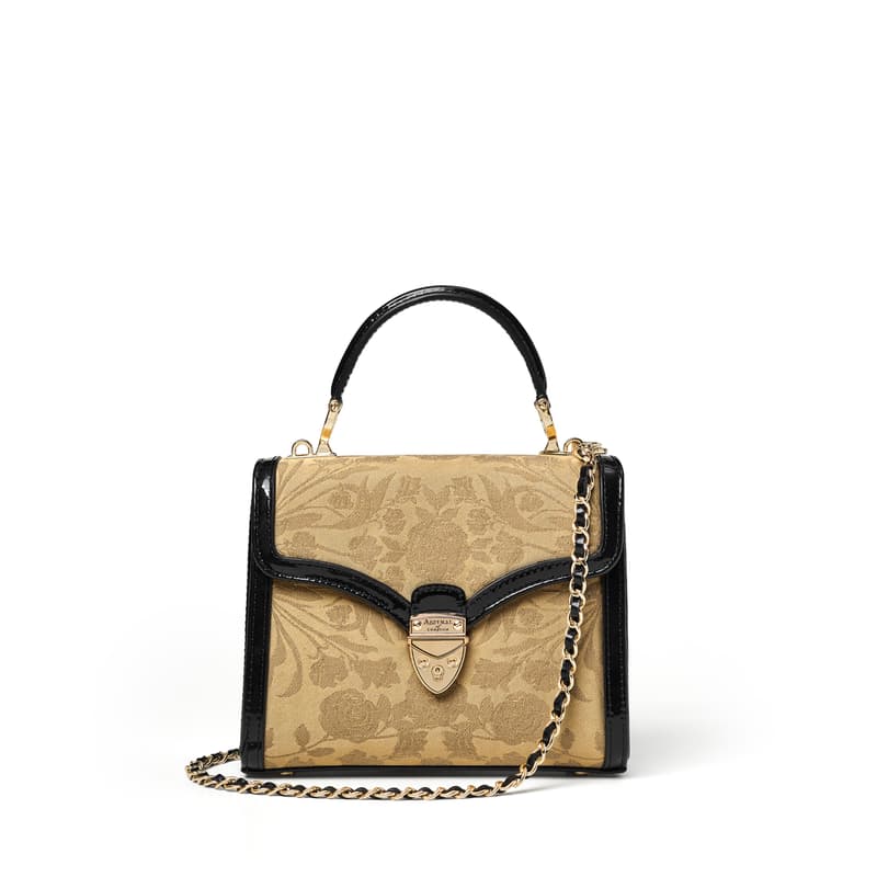 Aspinal of London Midi Mayfair Gold Rose Damask