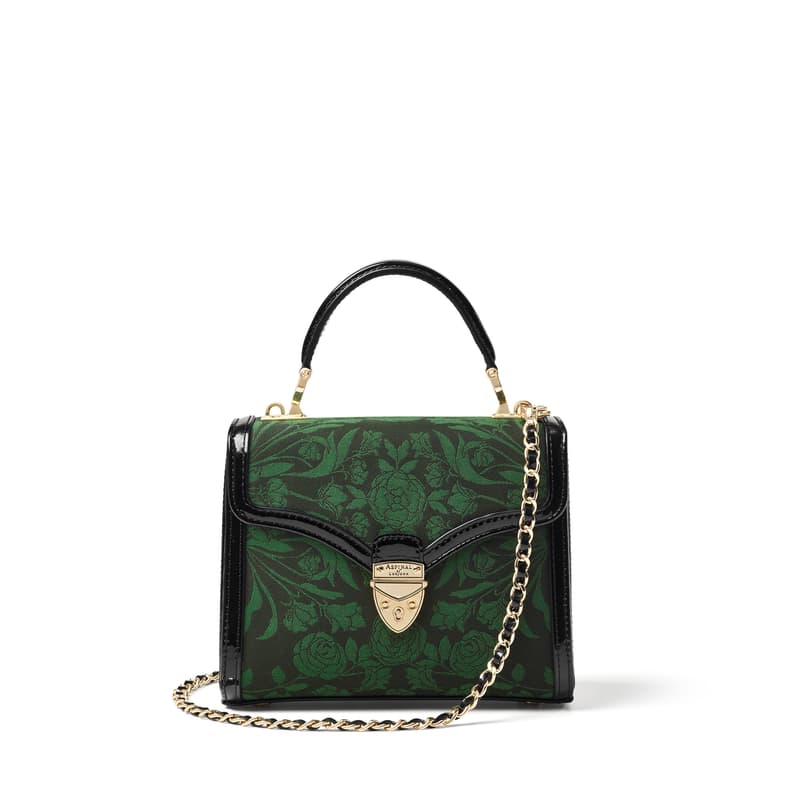 Aspinal of London Midi Mayfair Emerald Rose Damask