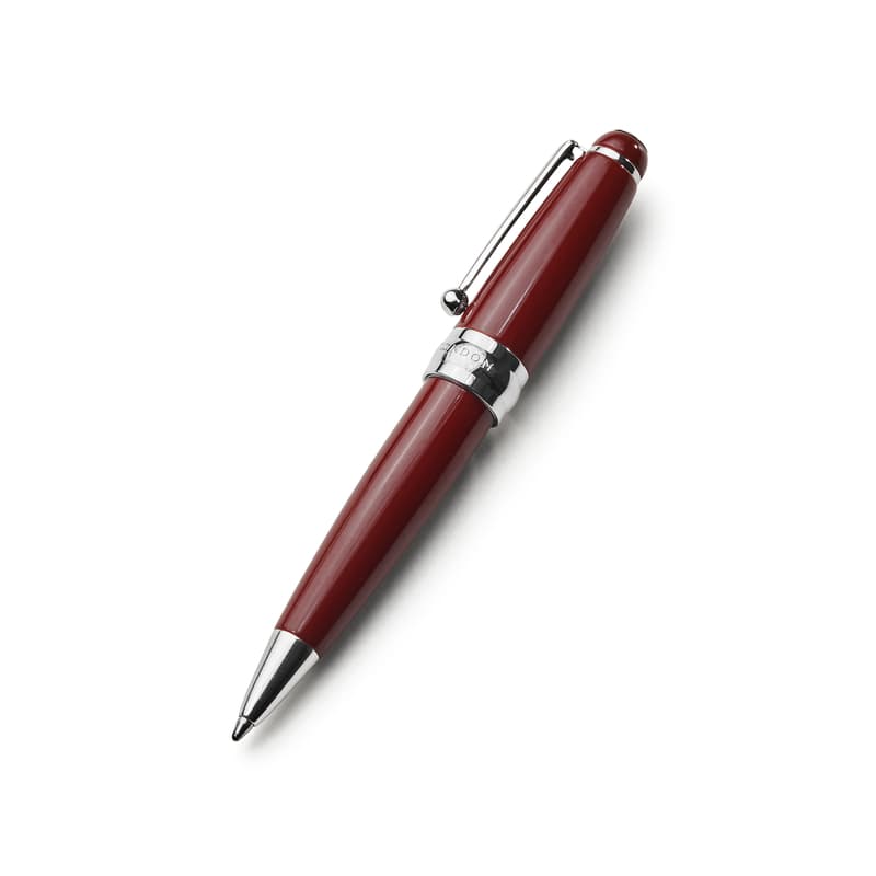 Aspinal of London Baby Ballpoint Enamel Pen in Merlot & Silver Plated