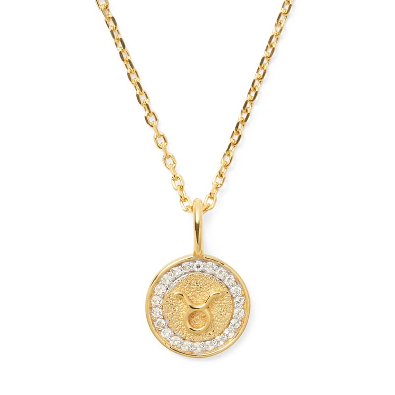 Aspinal of London Taurus Zodiac Pendant Necklace in 18ct Gold Vermeil Aspinal of London Taurus Zodiac Pendant Necklace in 18ct Gold Vermeil