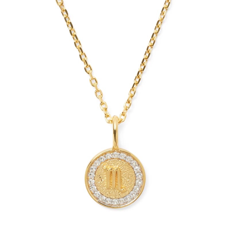 Aspinal of London Scorpio Zodiac Pendant Necklace in 18ct Gold Vermeil Aspinal of London Scorpio Zodiac Pendant Necklace in 18ct Gold Vermeil