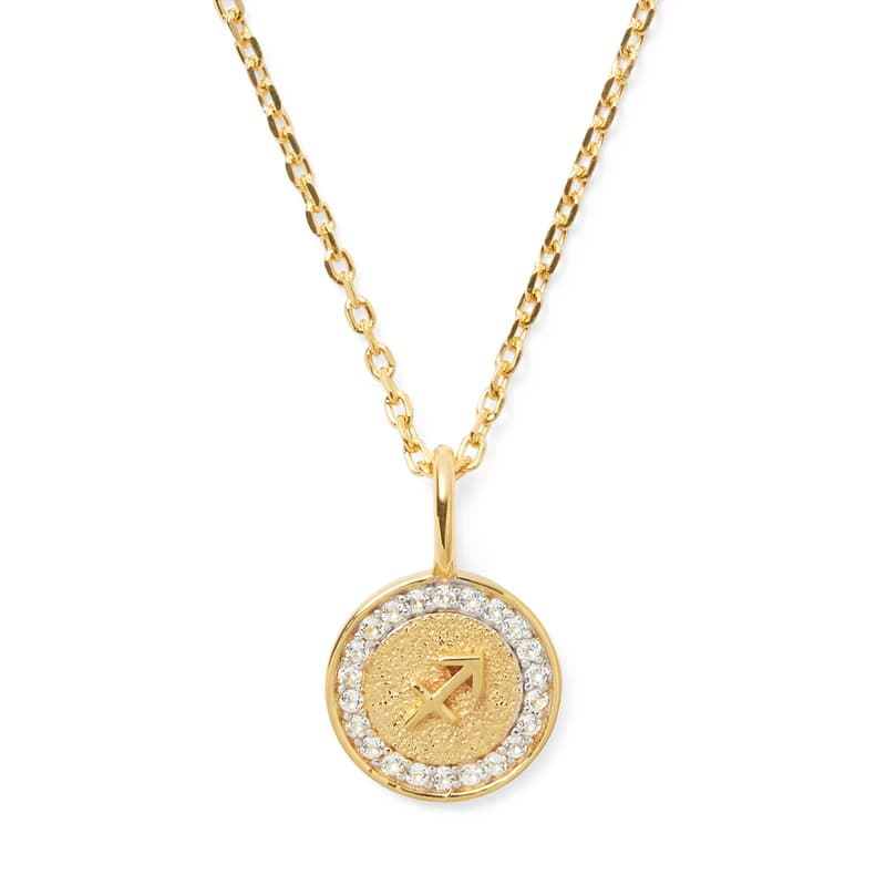 Aspinal of London Sagittarius Zodiac Pendant Necklace in 18ct Gold Vermeil