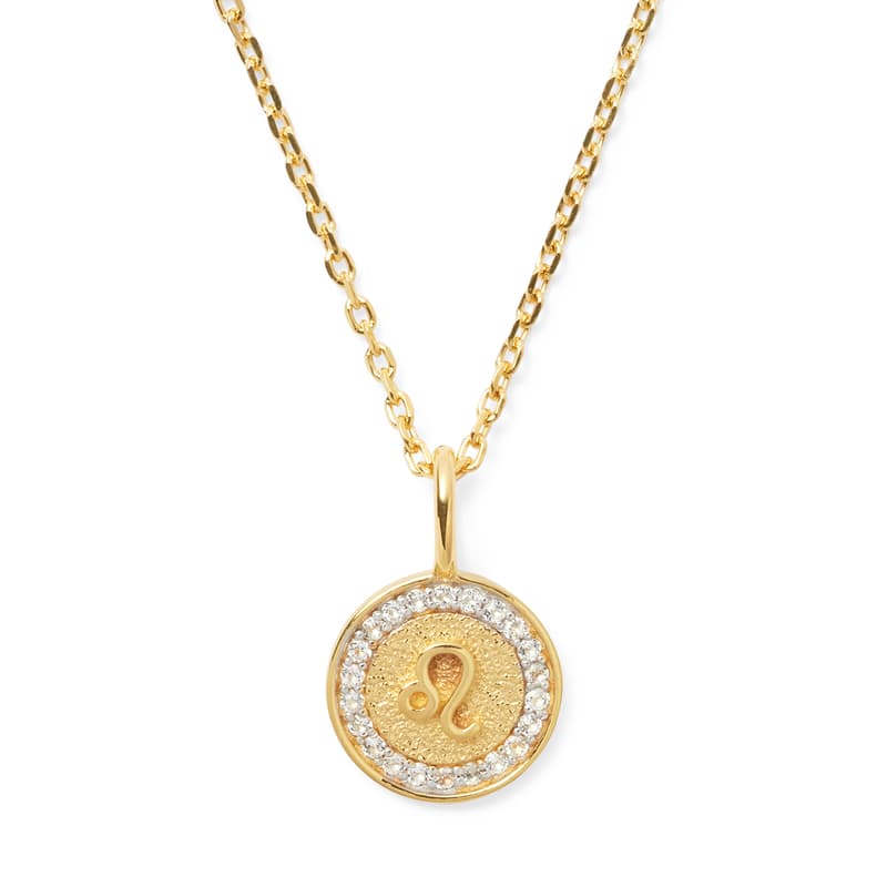 Aspinal of London Leo Zodiac Pendant Necklace in 18ct Gold Vermeil
