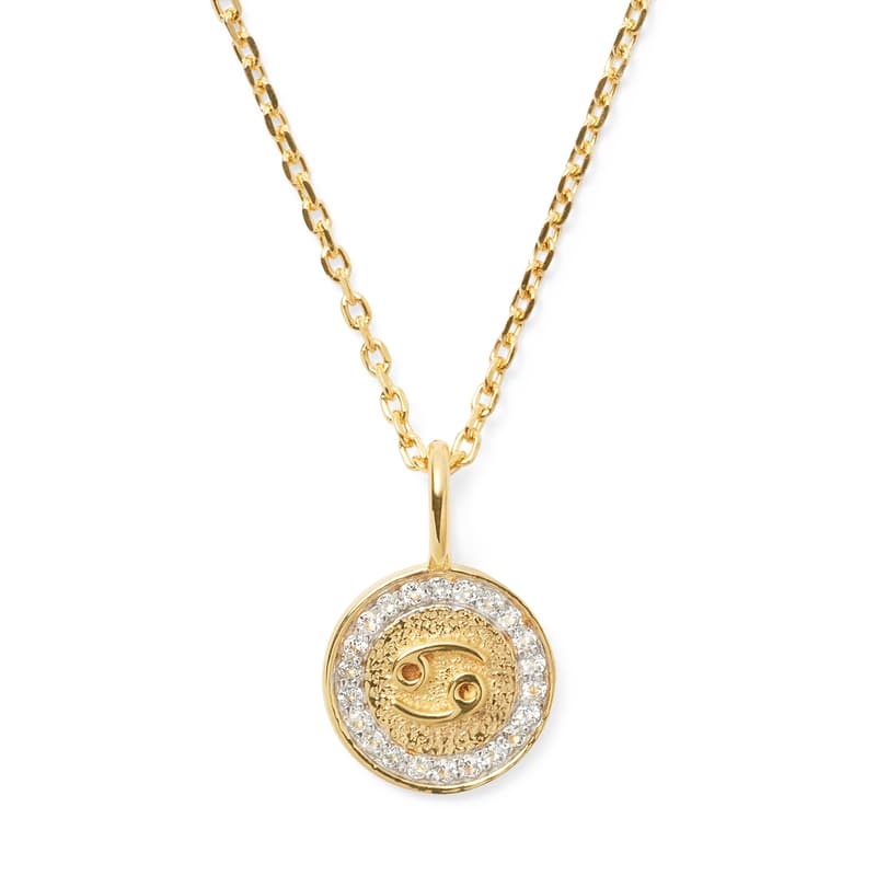 Aspinal of London Cancer Zodiac Pendant Necklace in 18ct Gold Vermeil Aspinal of London Cancer Zodiac Pendant Necklace in 18ct Gold Vermeil