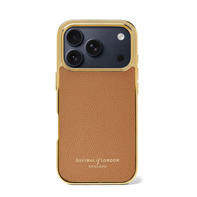 Aspinal of London iPhone 17 Pro Case in Caramel Soft Saffiano