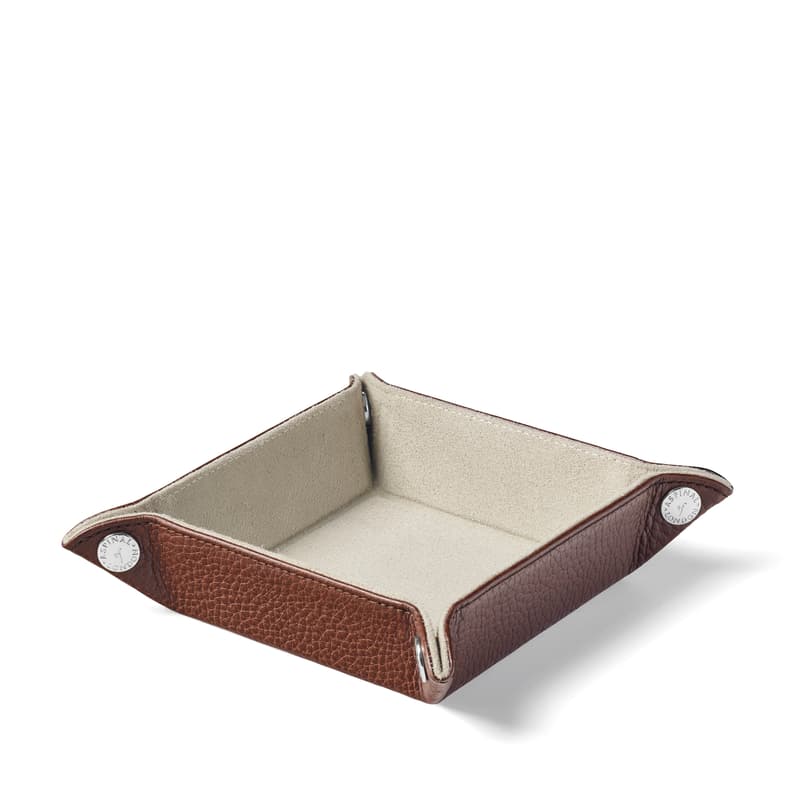 Aspinal of London Mini Tidy Tray in Tobacco Pebble