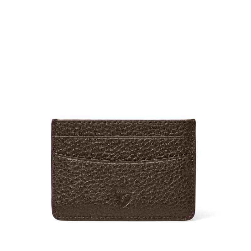 Aspinal of London Slim Credit Card Holder in Chocolate Pebble