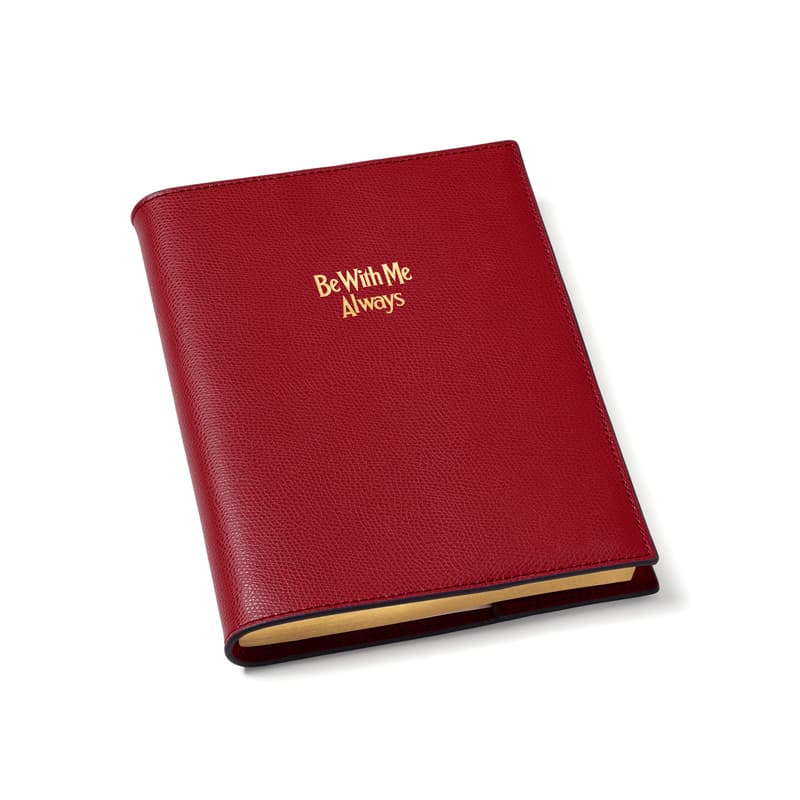 Aspinal of London ‘Be With Me Always’ A5 Journal in Cherry Red Soft Saffiano