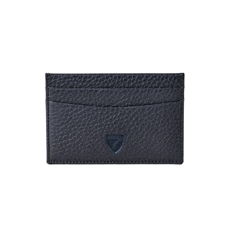 Aspinal of London Slim Credit Card Holder in Navy Pebble