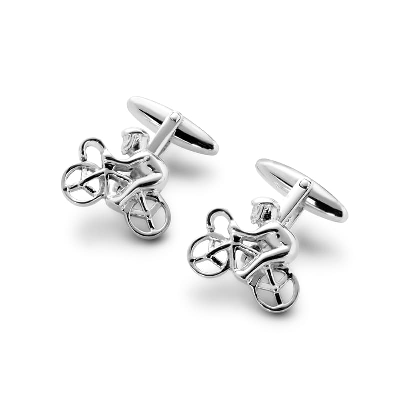 Aspinal of London Sterling Silver Cyclist Cufflinks Aspinal of London Sterling Silver Cyclist Cufflinks