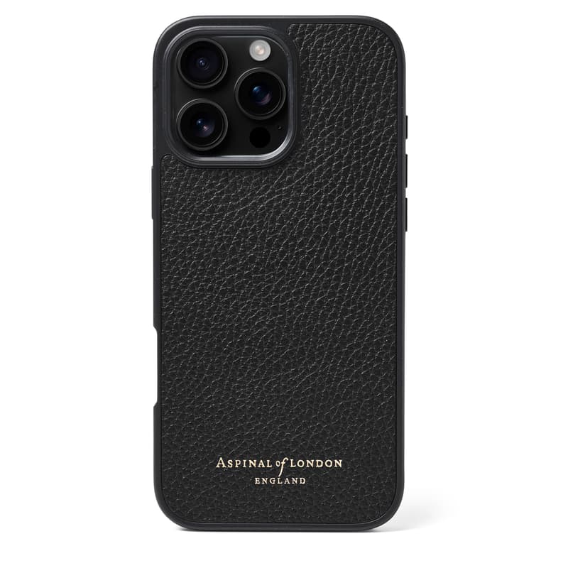 Aspinal of London iPhone 16 Pro Max Case in Black Pebble