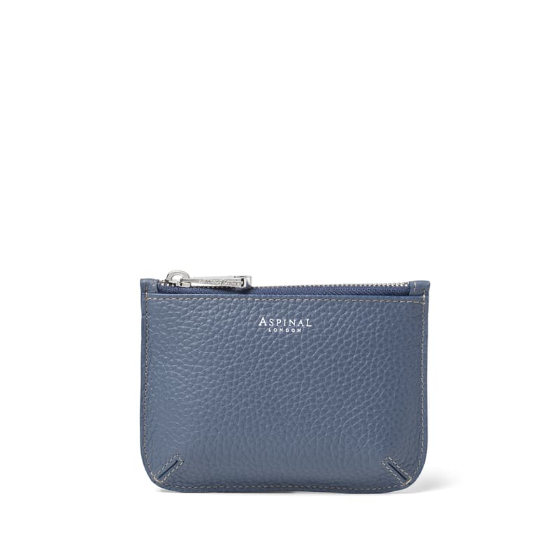 Aspinal of London Small Ella Pouch in Heritage Blue Pebble