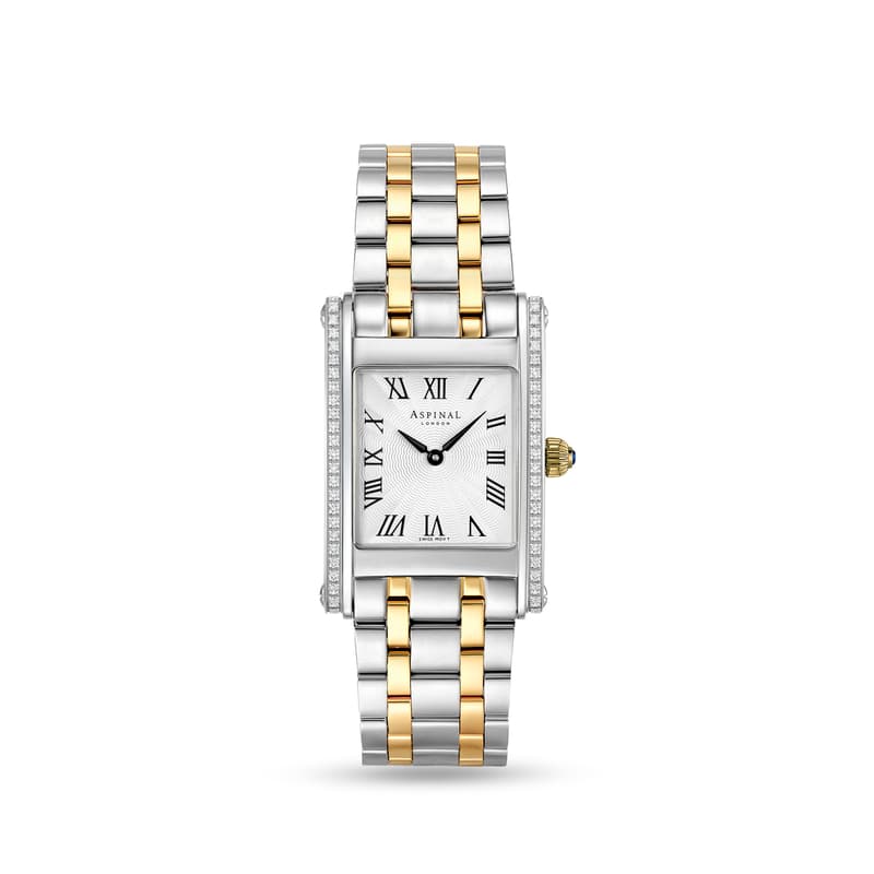 Aspinal of London The Mayfair Juliet Series 2 in Diamanten, 23 Karat vergoldeter Edelstahl